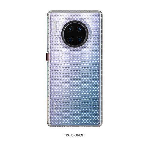 Ikreese Honingraat Groef Cooling Shockproof Anti Collision Transparante Tpu Telefoon Case Voor Huawei Mate 30 Pro Soft Silicone Cover: For Mate 30 / Transparent