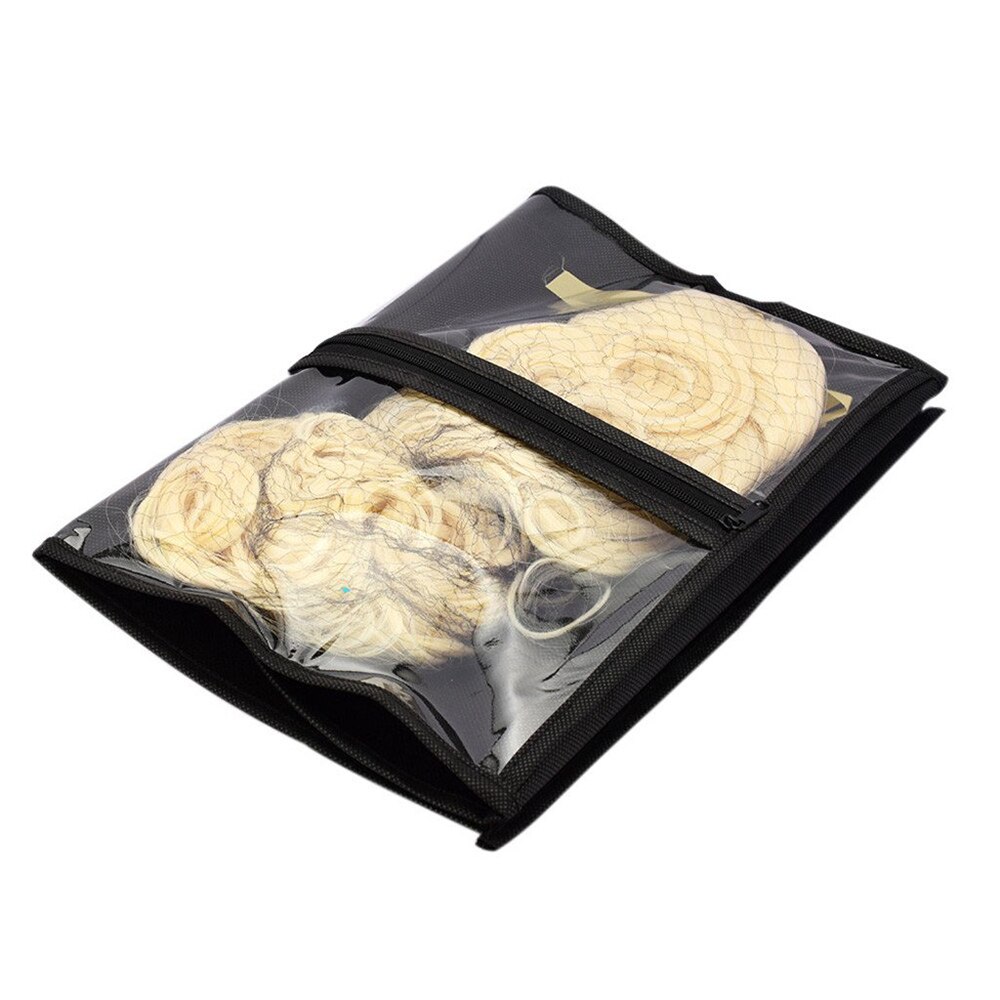 Extensiones de Cabello pelucas bolsa de almacenamiento con colgador de peluca a prueba de polvo protector peluca soporte de almacenamiento para accesorios de estilismo