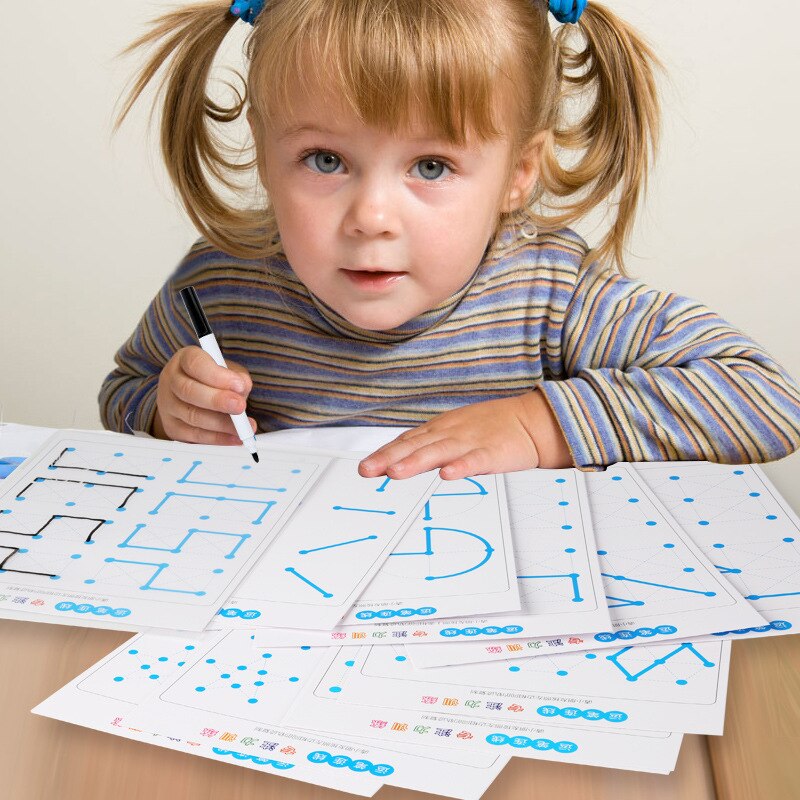 Children Visual Tracking Connection Training Hand-eye Coordination Control Pen Training Drawing Point Connection Eductional Toys