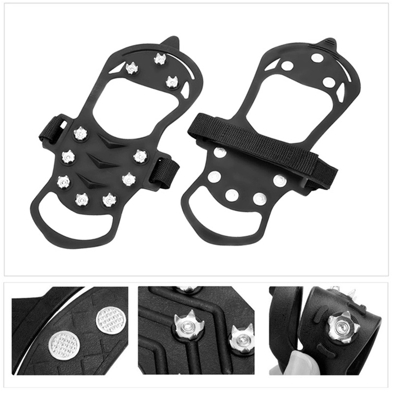 FGGS-10 Crampons de pince à glace pour chaussure anti-dérapant escalade neige Crampons Crampons chaîne griffes poignées bottes couverture