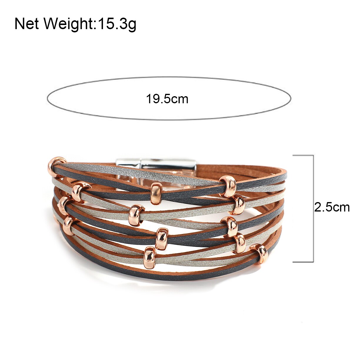 Allyes simples boho cruz buraco líquido contas de metal ampla envoltório pulseiras para mulheres multicamadas pulseira de couro feminino jóias presentes