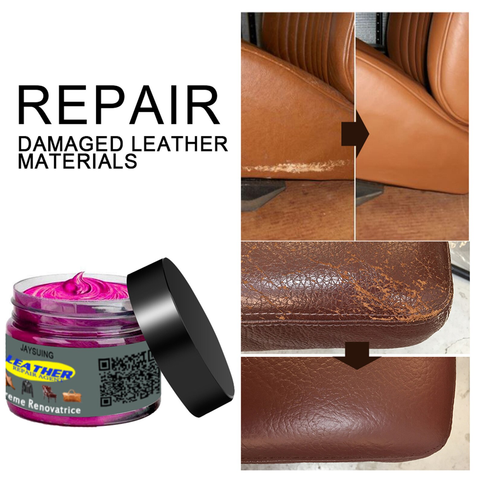 Edistyksellinen nahan korjausgeeli -autonistuin kotiin nahka täydentävä värin korjaus pas: Rr