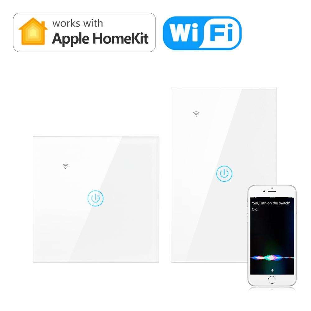 Apple Home Smart Lichtregeling Touch Wandschakelaar Voor Thuis Led Licht Werk Met Siri Voice Control Homekit Wifi Smart lichtschakelaar