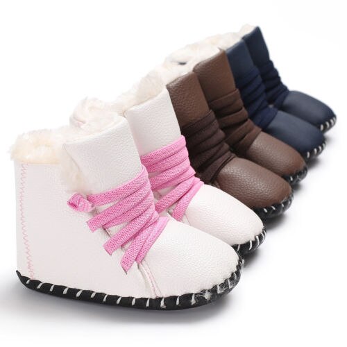 Bebê menina menino botas de neve couro bonito meia botas infantil novo fundo macio sapatos quentes casuais inverno 2018