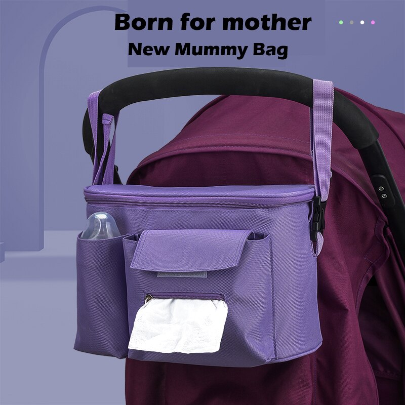 Baby klapvogn bleetaske mor taske stor kapacitet opbevaringspose på håndrulle klapvogn hængende taske kan hænge eller hopbos