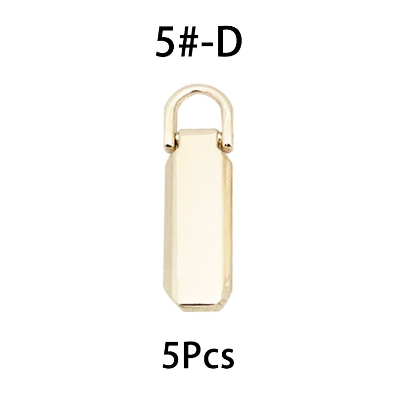 5pcs Detachable 3# 5# Metal Zipper Pullers for Zipper Sliders Head Zippers Repair Kits Zipper Pull Tab DIY Accessories: No.5 - D