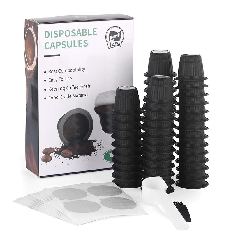Icafilas Disposible Lege Voor Nespresso Capsule Navulbare Filter Sabotage Druk Tool Plastic Caspsule Gratis