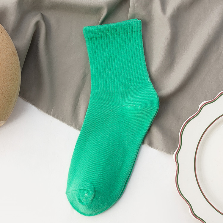 Damensocken aus 100er Baumwolle, modischer Trend, einfarbige Damensocken, Damensocken aus reiner Baumwolle, fröhliche Mädchensocken, kurze Besatzung-Söckchen: Braun