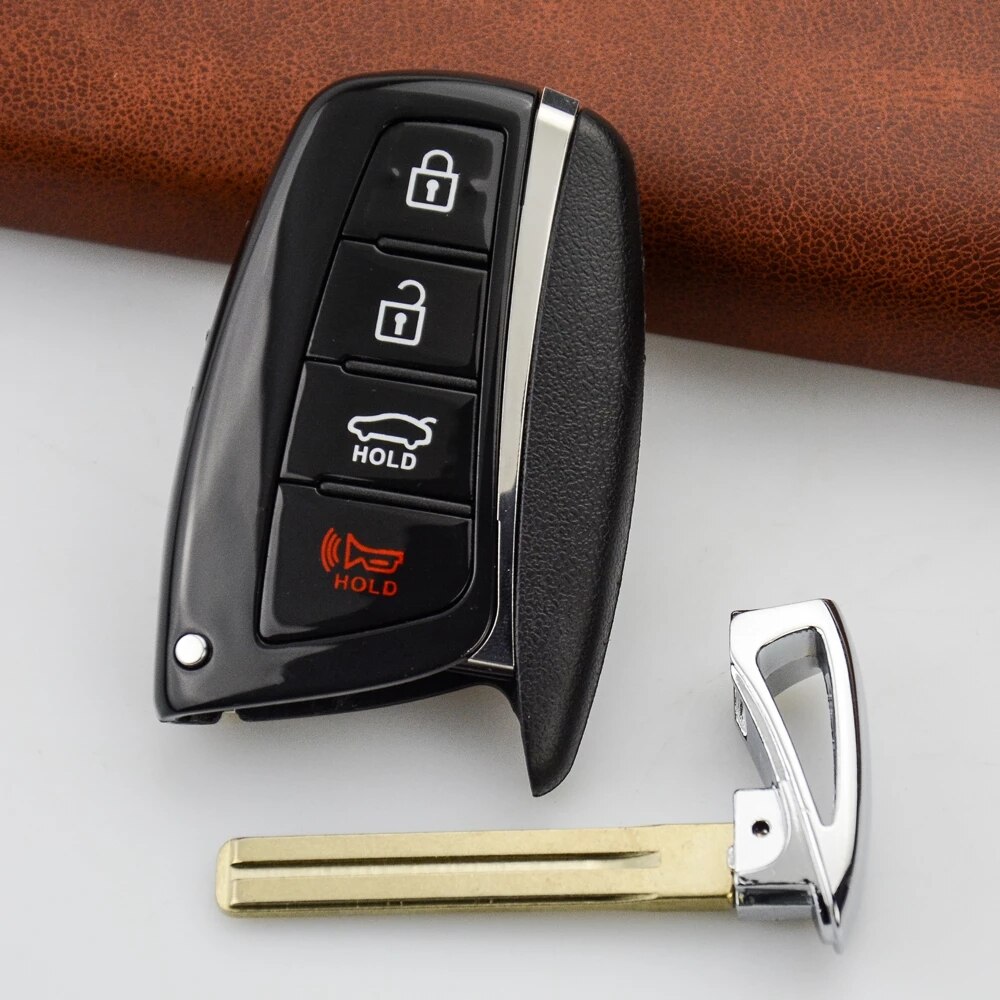 OkeyTech Replacement Auto Key Shell 4 Buttons Fit for Hyundai Genesis Santa Fe Equus Azera Remote Control Parts