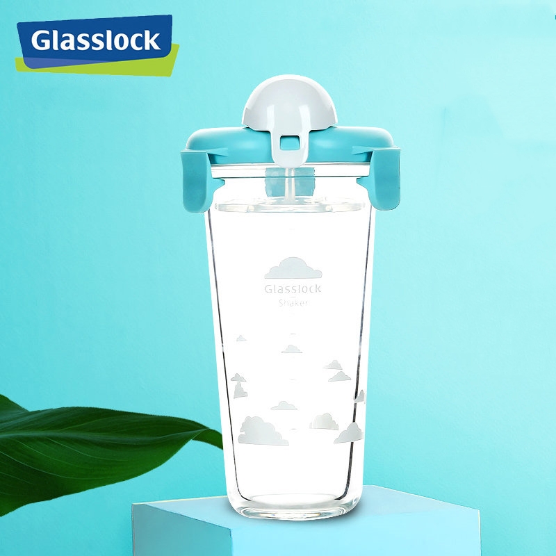 450ml glasslock sommer hærdet glasflaske vand drikke juice shaker duftende te kop drinkware kaffekop køkken drinkware: Sky