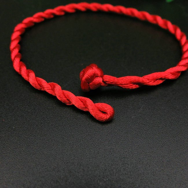 Pulseras de cuerda hechas a mano para hombre y mujer, 1 Uds., color rojo de la suerte, joyería para parejas