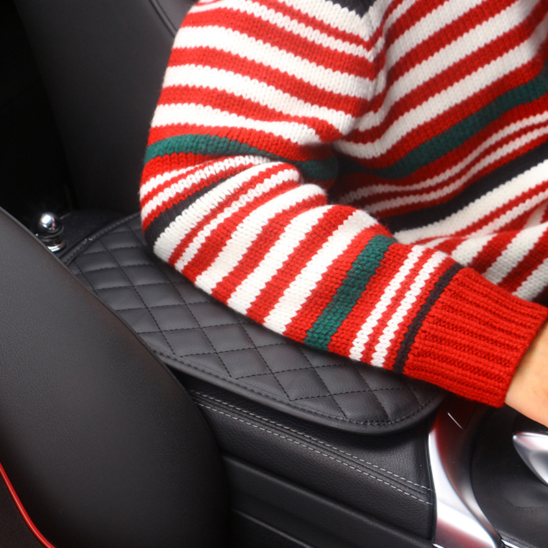 Cojín para reposabrazos de coche, consola central, almohadilla para caja, cojín para reposabrazos de cuero PU, accesorios universales interiores automotrices impermeables