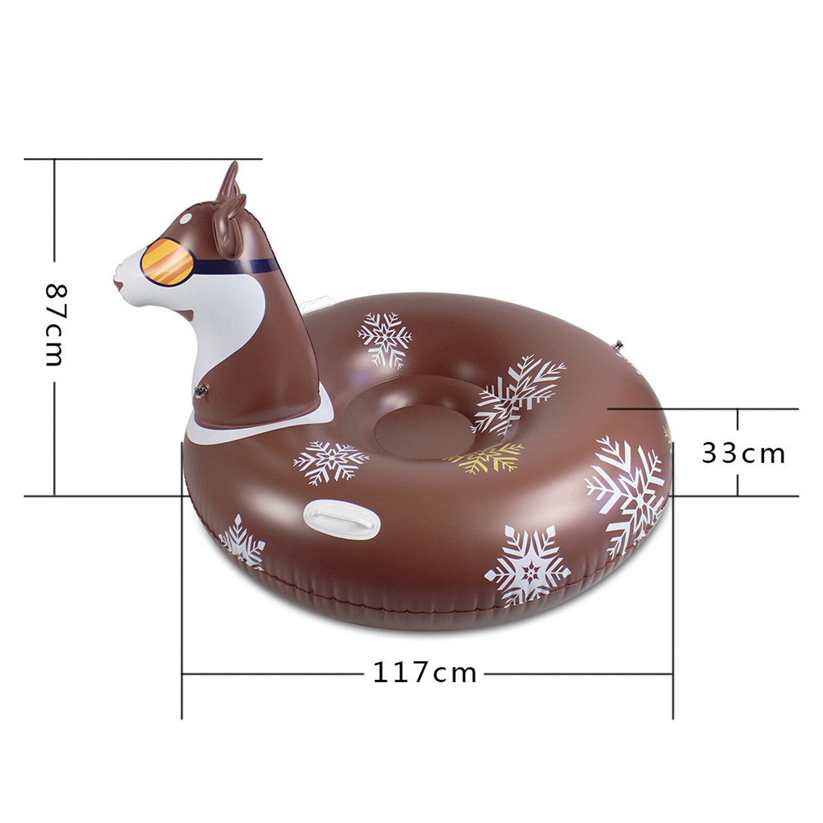 Husky Shaped Snow Sledding Tube Inflatable Sled with Handle Cold Resistant High Elastic Inflatable Husky Ski Ring For Kids Adult