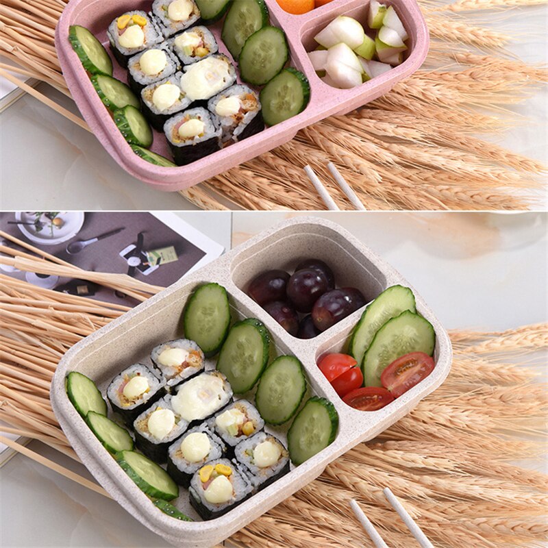 Vogvigo 1Pc Herbruikbare Tarwe Magnetron Picknick Sushi Fruit Opbergdozen Case Container Organizer Lunch Bento Box Voedsel Container