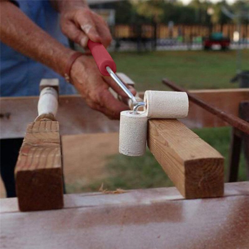 Dual Paint Roller with Two Mini Rollers Helps Paint Fencing Poles and Corners Dual Paint Roll Construction Tools Plastic Durable