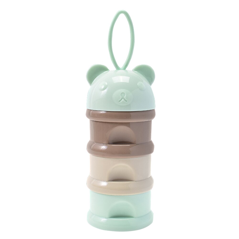 Baby Melkpoeder Voedsel Opslag Formule Dispenser Multifunctionele Drie Lagen Container Draagbare Leuke Herbruikbare Snack Box Schoon: Green A