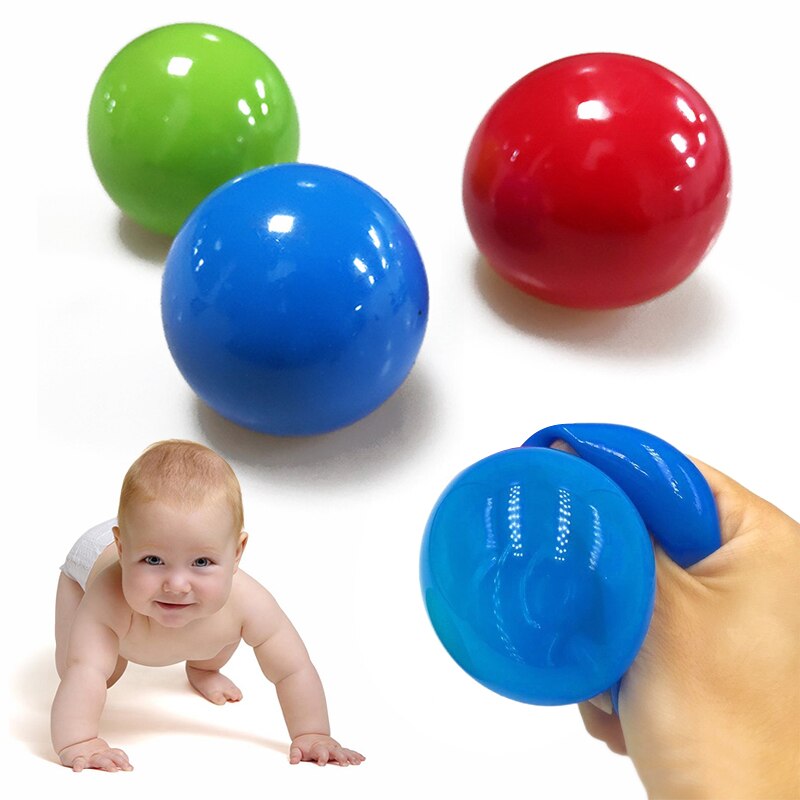 Sticky Ballen Gooien Op Plafond Decompressie Bal Kleverige Squash Bal Vacuüm Zuig Decompressie Kleverige Doel Bal Childrentoys