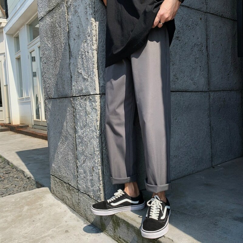Herrebukser Løse - Ankel Længde - Elastisk Talje - Polyester & Bomuld - Sommer