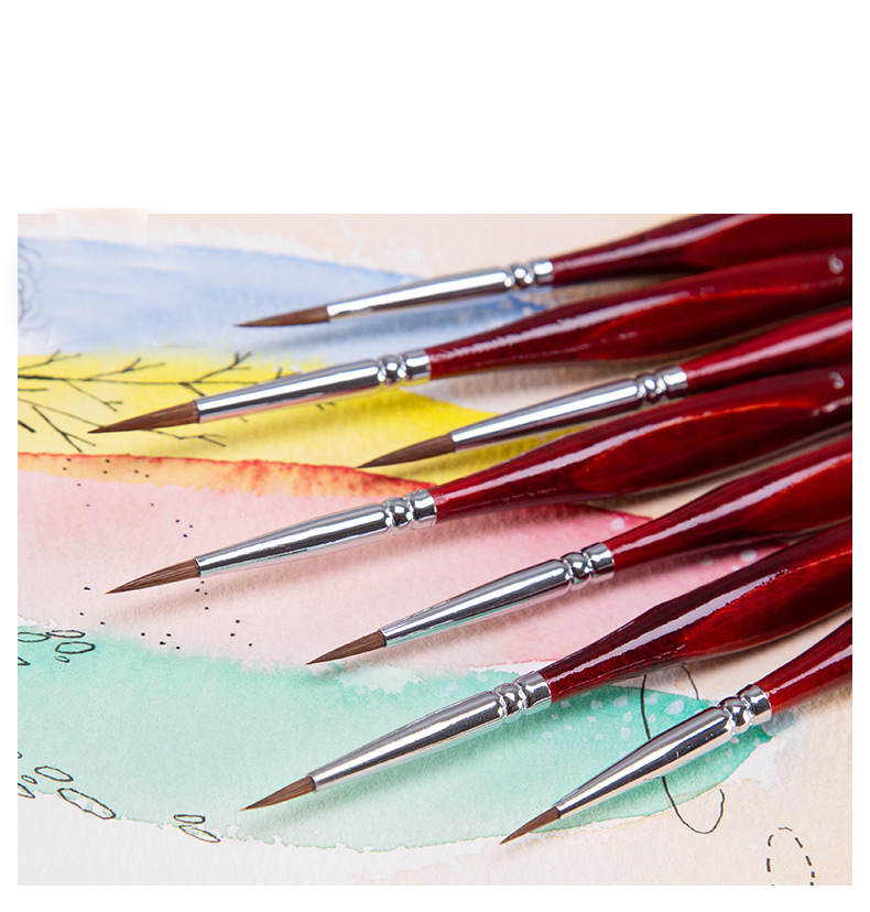 6 stk/sæt nylon hårmalerpensel maling efter tal værktøjspensler akvarel gouache pensler forskellig form rund spids