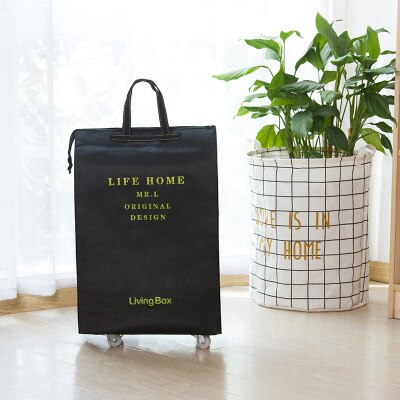 Multifunctionele Inklapbare Dames Shopping Bag Met Wiel Kruidenier Puller Trolley Tas Draagbare Opslag Winkelmandje Reistas: D