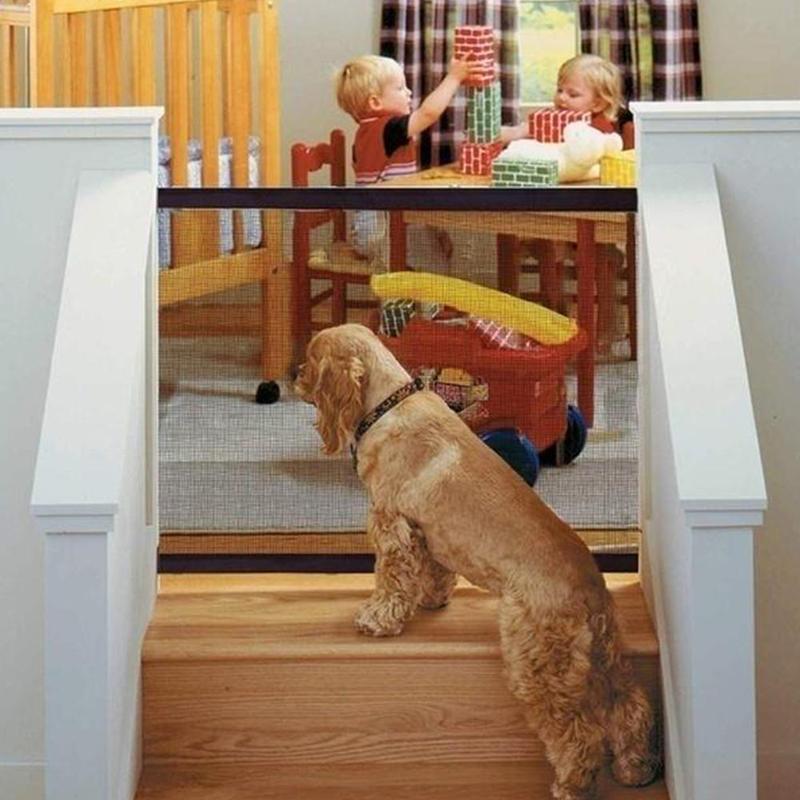 Dog Gate Ingenious Mesh Dog Fence For Indoor and Outdoor Safe Pet Dog gate Safety Enclosure Pet supplies