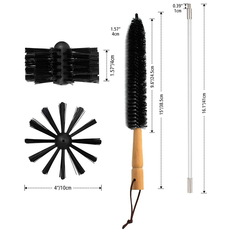 Dryer Vent Cleaner 24 Feet, Flexible 18 Rods Dry Duct Cleaning Kit Chimney Brush with 2 Brush Heads and Dryer Lint Brush,