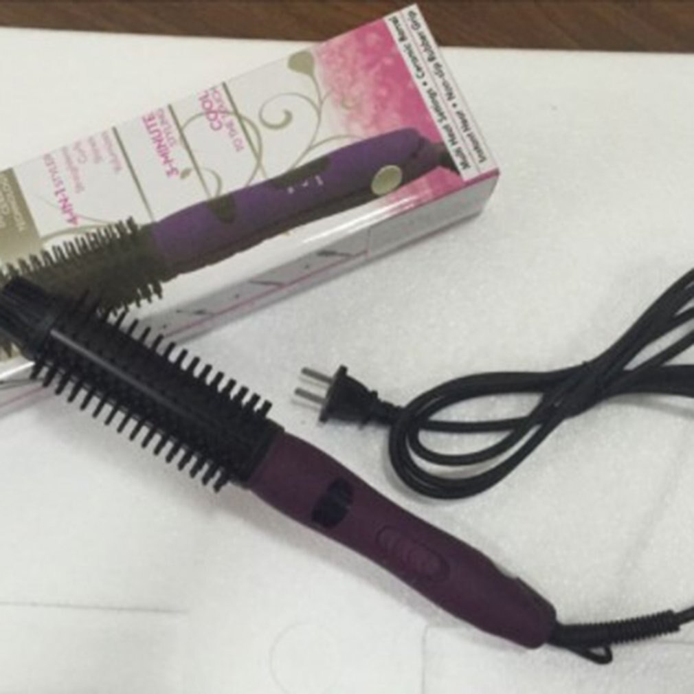 Curling Iron Brush Travel-friendly Hair Curler Brush Anti-scald Hair Straightener Curling Wand With Teeth Styling Brush