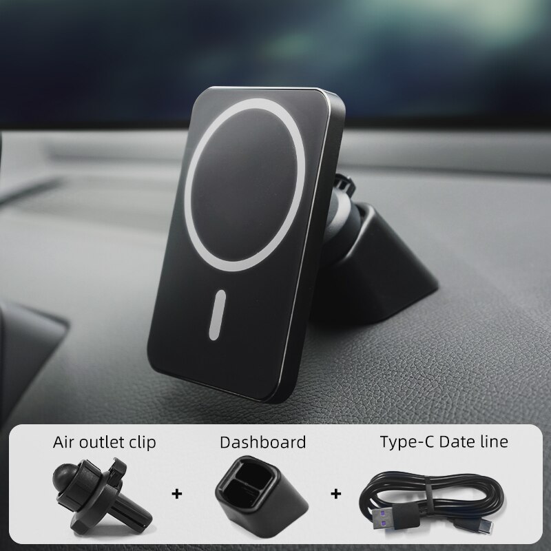 15W Magnetische Wireless Car Charger Mount Adsorbeerbare Telefoon Voor Iphone 13 12 Pro Max Mini Adsorptie Snelle Draadloze Opladen houder: Package 1