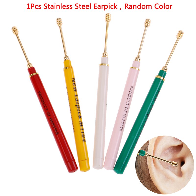 1Pcs Ear Wax Pickers Rvs Earpick Wax Remover Curette Oor Pick Schoner Oor Schoner Lepel Zorg Oor Schoon tool