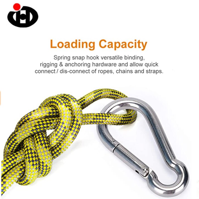 25pcs 10pcs 5pcs Stainless Steel Carabiner Clip Spring Snap Hook Heavy Duty Carabiner Clips for Keys Swing Set Camping Fishing