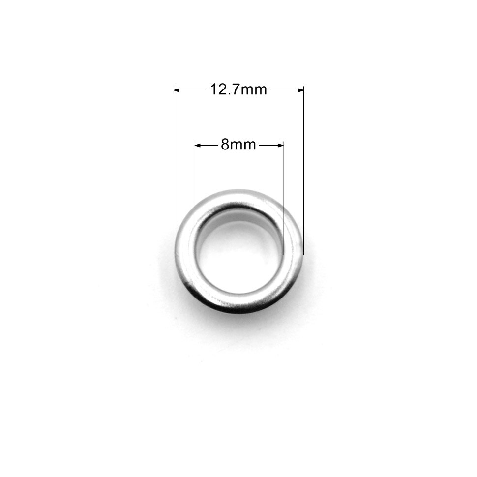 Kalaso 100 sett 8mm gjennomføringshull i leie messingmateriale med skivepass skinn håndverkssko beltehette bag gjør-det-selv-tilbehør