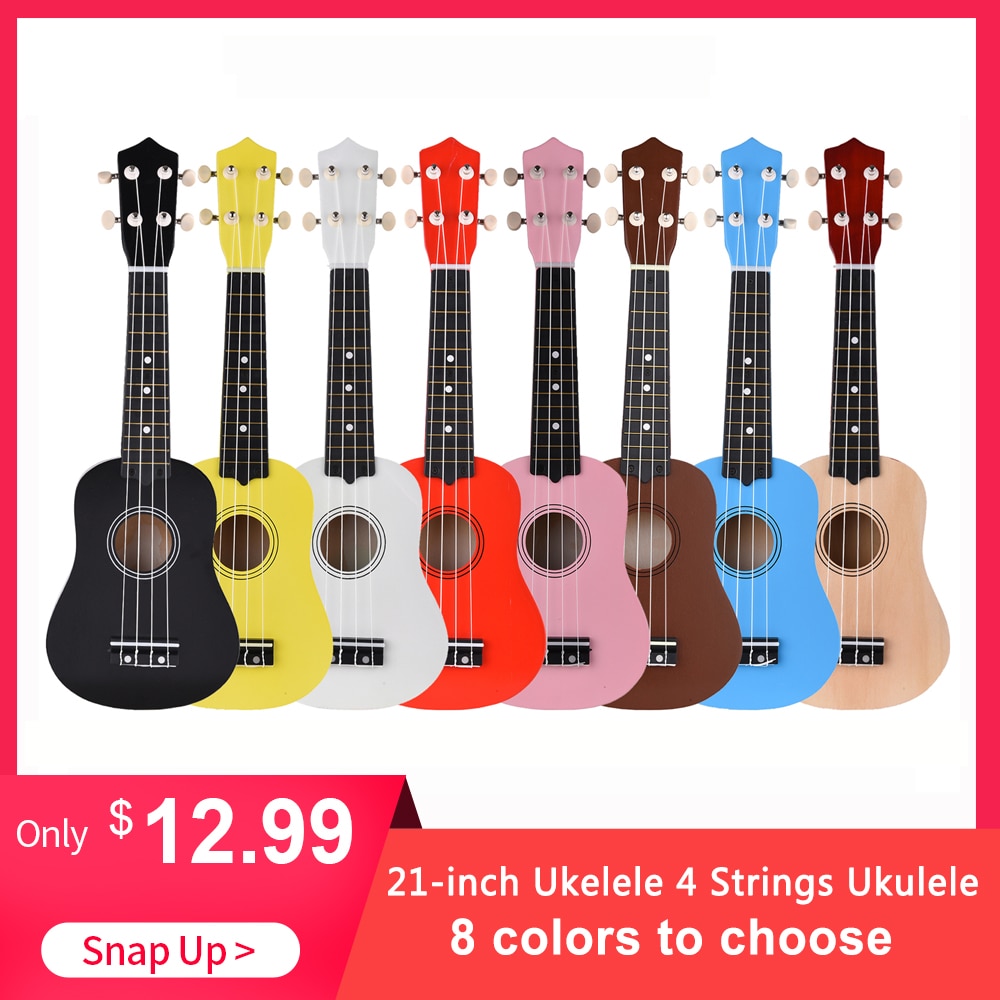 21-Inch Ukelele 4 Strings Ukulele Kleine Gitaar Bas Houten Musical Instrumen Hawaiian Gitaar Muziekinstrumenten