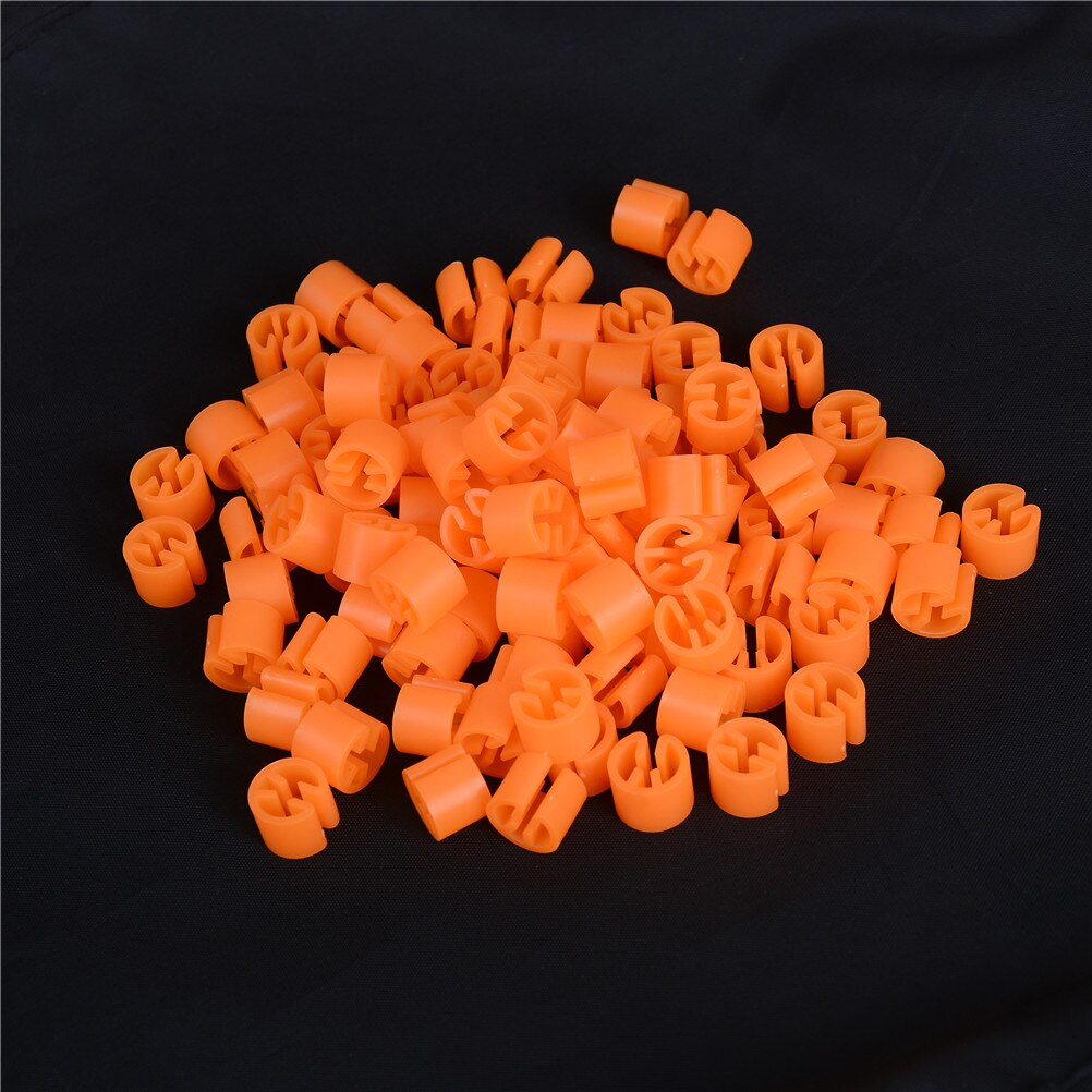 100Pcs Plastic Snap Op Hanger Maat Markers Hangers Clips Cirkel Marker Voor Maten Kleerhanger Accessoires Label Buis Gemarkeerd: oranje