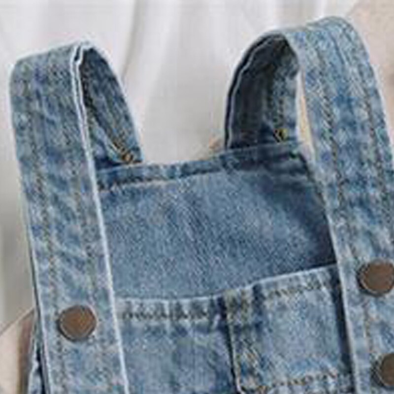 Menoea Summer Boys Girls Overalls Cotton Kids Strap Denim Shorts Teenager Girls Boys Denim Jeans Casual Trousers
