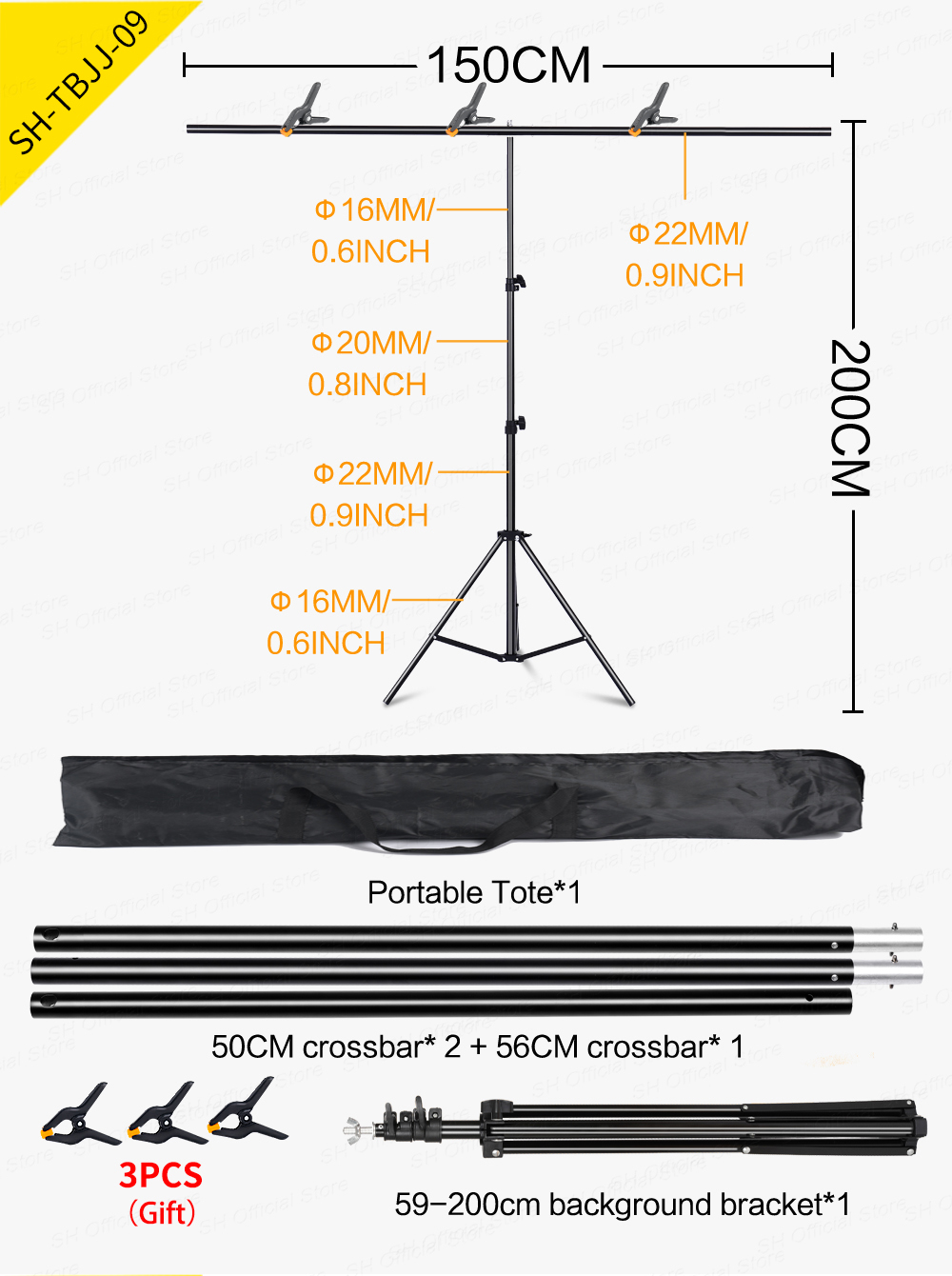 SH T-shaped Stand Backdrop Frame Aluminum Photography Photo Studio Green Background Support System for Video Chroma Key Screen: LIGHT BLUE