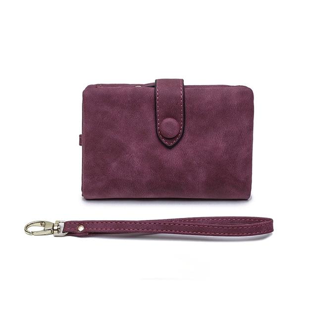 Portafoglio donna porta carte di lusso in pelle pochette portafogli Casual da donna tasca con cerniera Hasp portafoglio da donna borsa da donna: Purple
