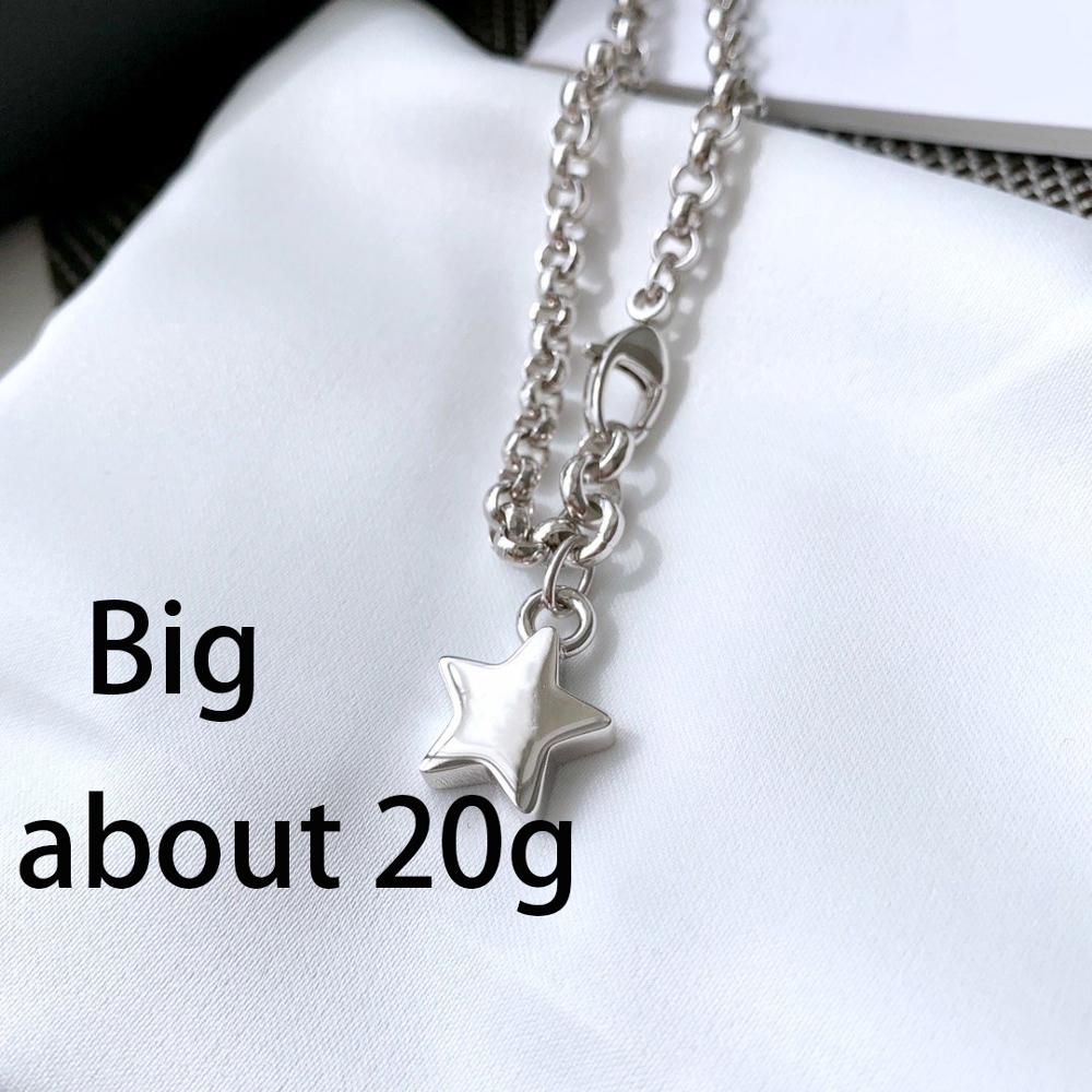 925 pequena estrela pulseira de prata esterlina; charme original e clássico micro-etiqueta; 100% prata esterlina: Big 20g