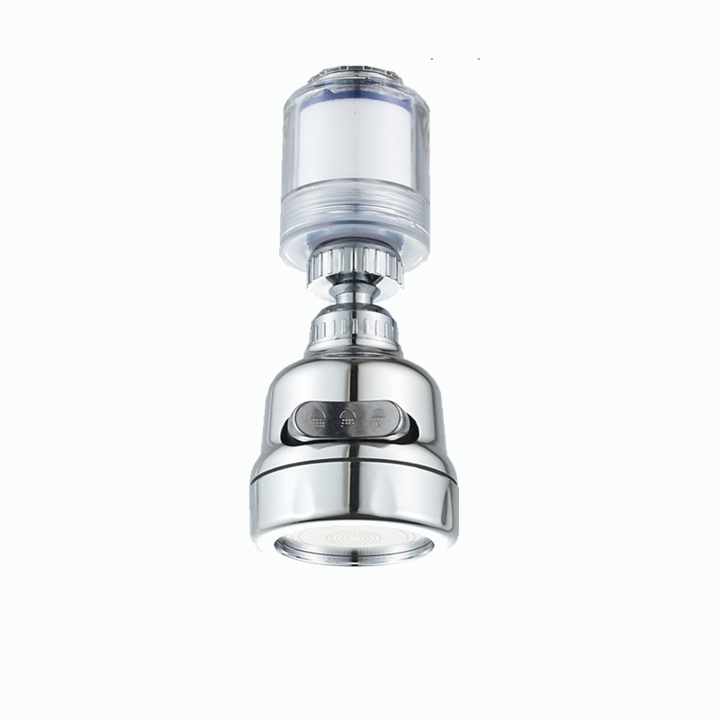 Pressurized Splash-Proof Filter Faucet Universal 360 Degree Swivel 3 Modes Water Saving Rotatable Sprayer Head Kitchen Bathroom