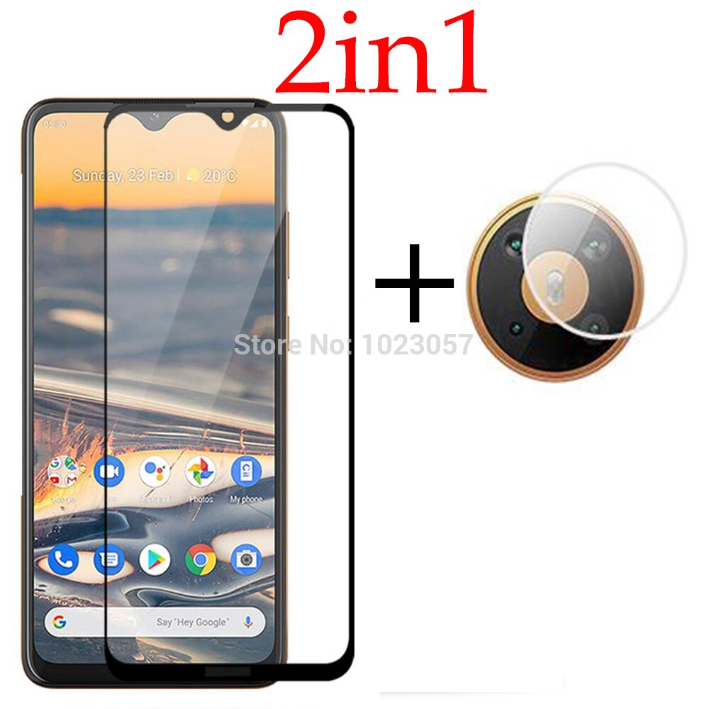 3in1 Volledige Cover Gehard Glas Case Camera Lens Screen Protector Beschermende Glas Voor Nokia 5.3 Ta-1234 Ta-1223 Ta-1227 Ta-1229: 2 in 1