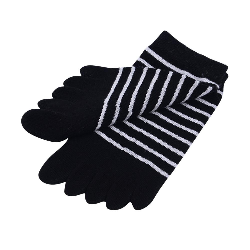 Vrouwen Teen Sokken Toevallige Katoen Streep Vijf Vinger Low Cut Sokken 5 Vingers Leuke Streep Aparte Tenen Sokken mode: Black