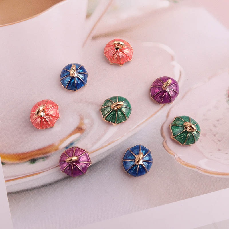 20pcs 10*10MM DIY Enamel 3D Umbrella Charms Alloy Small Metal Bracelet Pendant Accessories Jewelry Dangle Materia