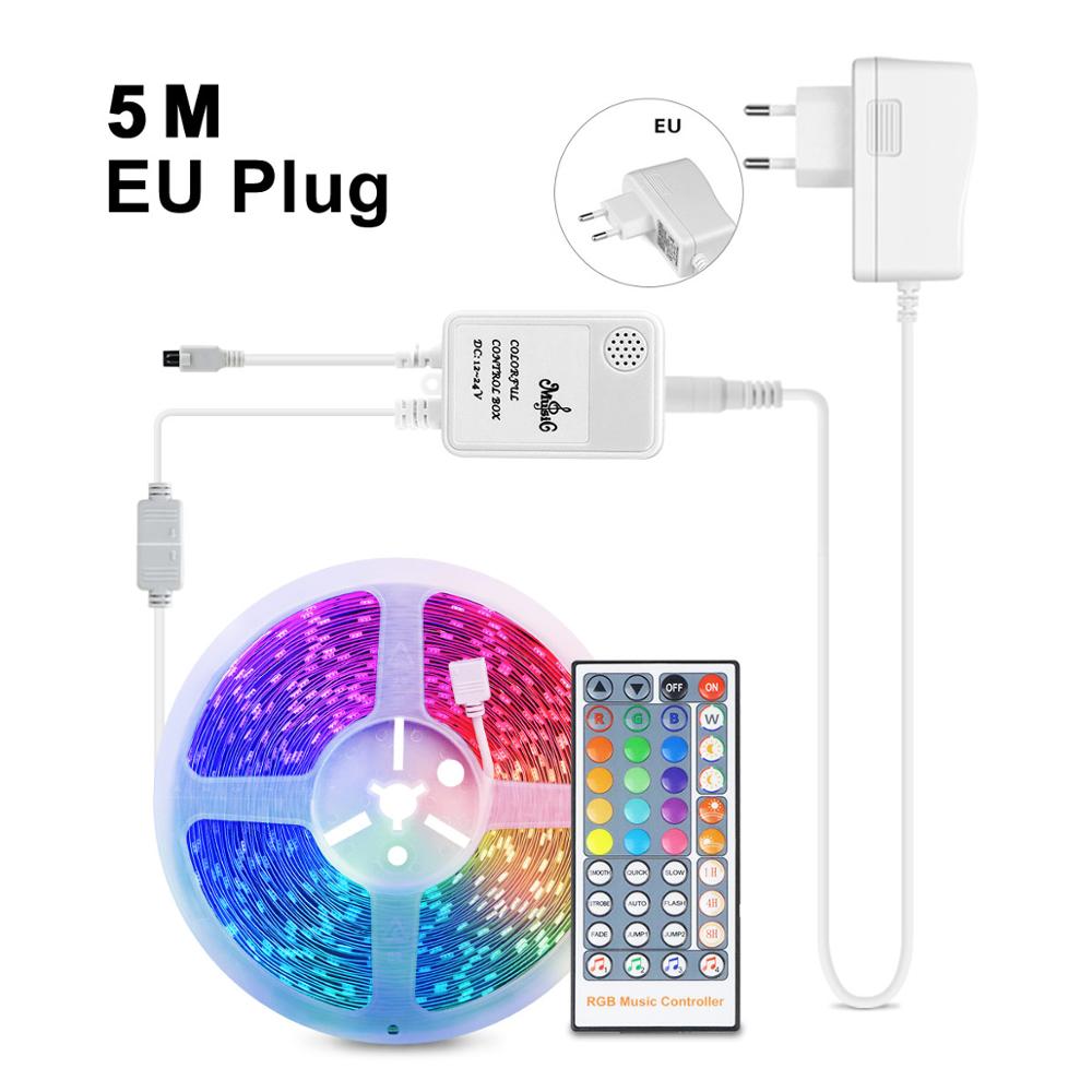 Led Neon Signs Light Smart Home RGB LED Strip Led lights for Bedroom Kitchen Christmas Music Sync Party Cabinet Decoration Lamp: 5M Set with EU Plug