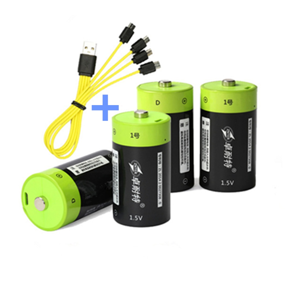 ZNTER 1.5V 4000mAh batterij Micro USB oplaadbare batterij D Lipo LR20 batterij snel opladen via Micro USB kabel
