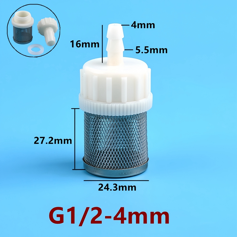 G1/2 4 ~ 20mm slangefilter dryppvanning industri landbruk vann rustfritt stål nettfilter vannpumpe innløpsfilter: Brun / 1 ''