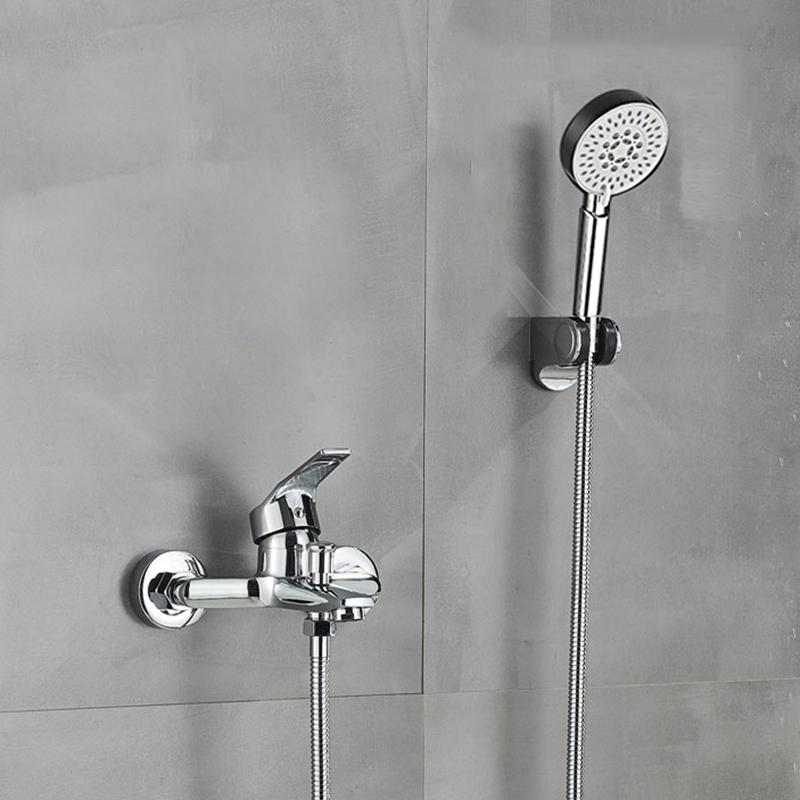 Matte Black Bathroom Faucet 2 Function Bathtub Facuet Wall Mounting Cold and Shower Faucet: light green