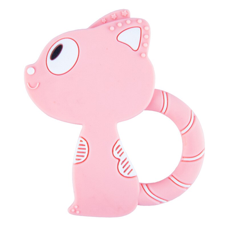 Silicone Baby Bijtring Baby Bite Speelgoed Kind Molaire Beet Geboorte Voor Pasgeborenen Peuter Speelgoed: Pink cat 2