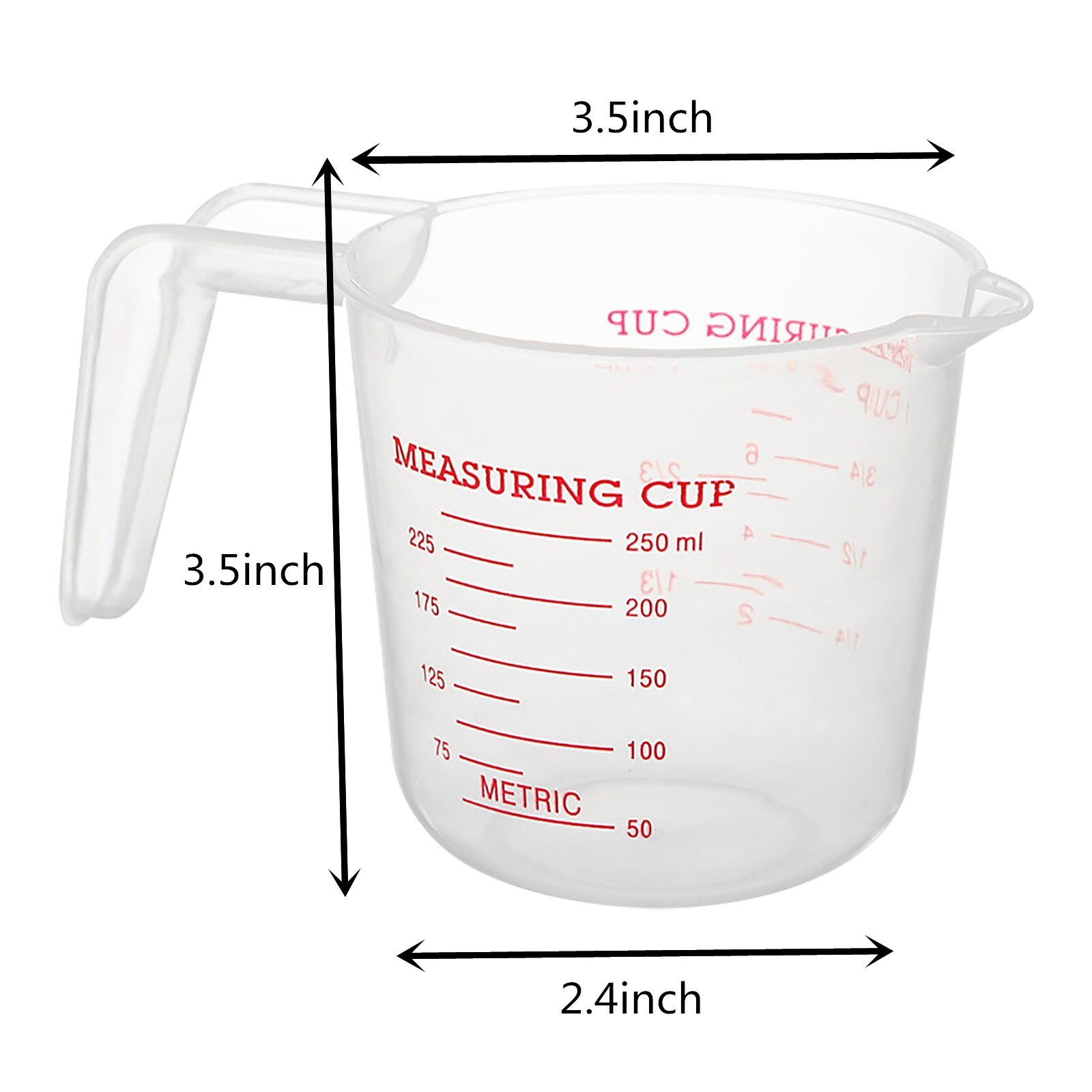 50-250ML ABS Plastic Measuring Cup With Handle Transparent Clear Measuring Tools Cup Tasse a mesurer taza medidora