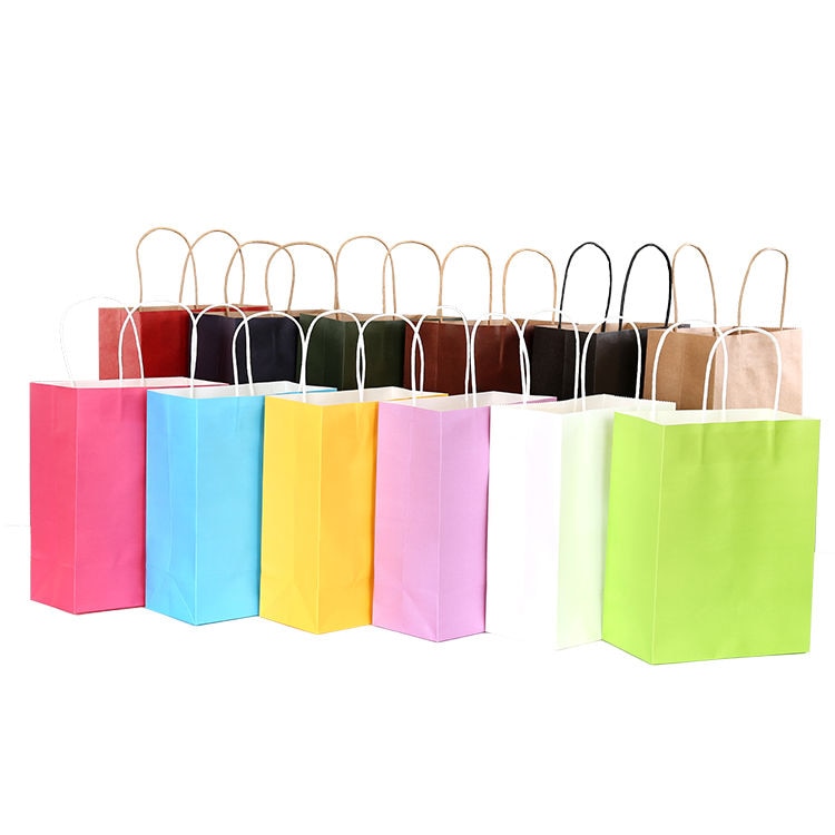 5 Stuks Paper Party Bags Bag Kraft Tas Met Handvat Voor Verjaardag Tea Party Wedding En Party Feesten Multicolour