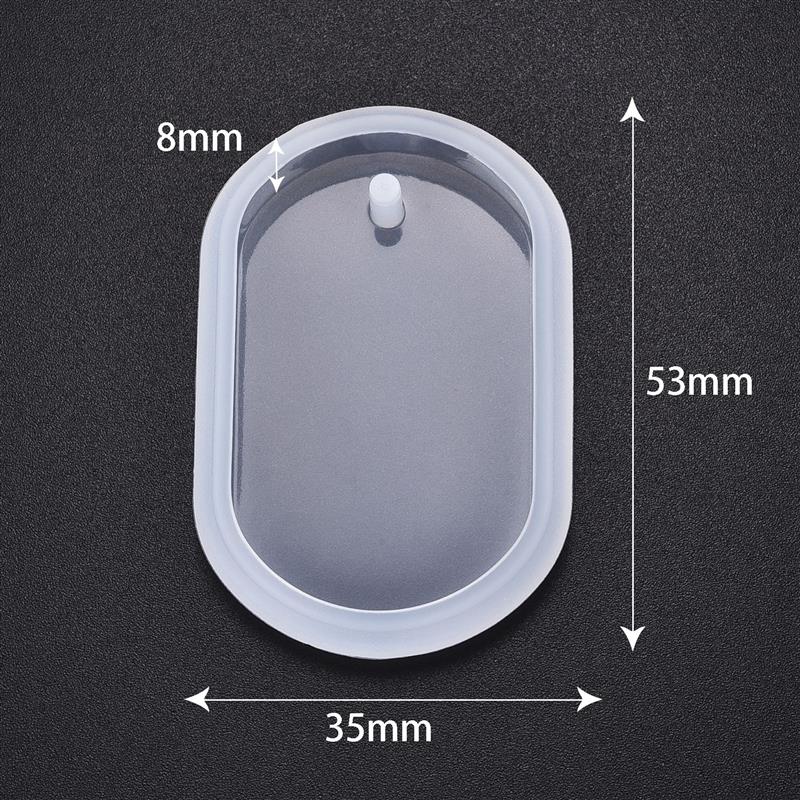 1/6 stuks sleutelhanger hanger siliconen mal set DIY hanger kristal epoxyhars mal ronde rechthoek hangers sieraden maken: WHITE