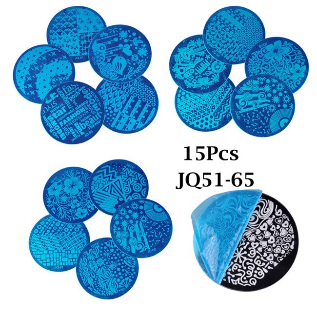 Nagel Stempeln Platten/Nagel Kunst Stempeln Schaber einstellen, DIY Nagel Schönheit Dekorationen Stempel Vorlage Werkzeuge, Salon Nagellack Stempel: Optional 7